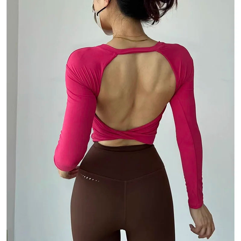 Aldy T-shirt de sport court à manches longues pour femmes