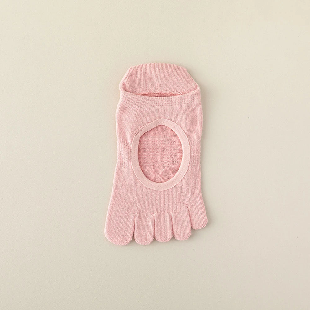 Chaussettes de Pilates respirantes  à cinq doigts