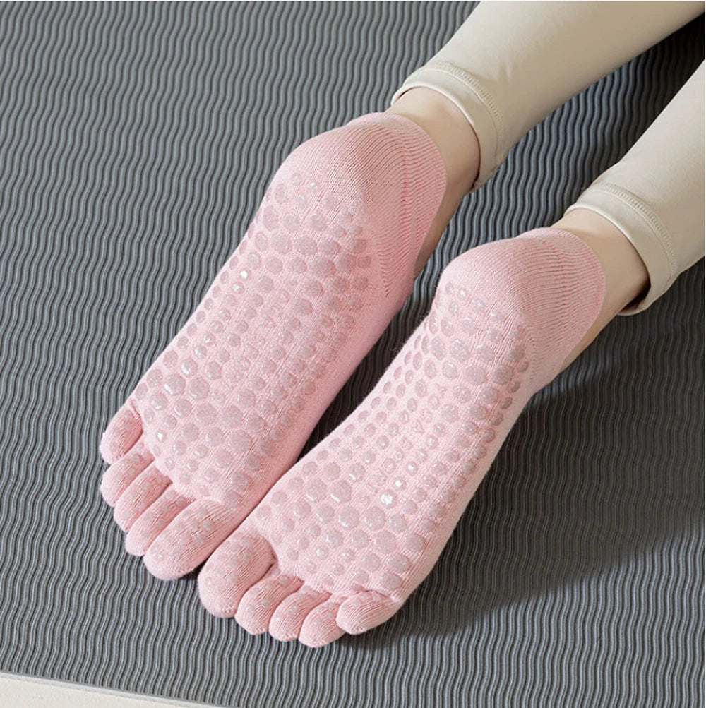 Chaussettes de Pilates respirantes  à cinq doigts