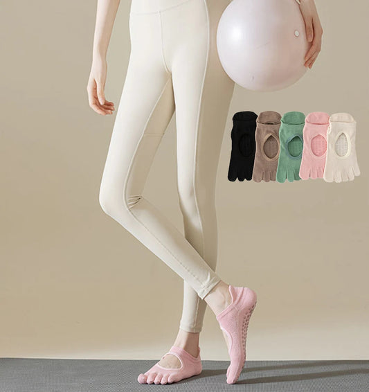 Chaussettes de Pilates respirantes  à cinq doigts