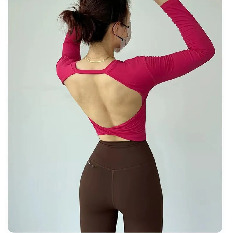 Aldy T-shirt de sport court à manches longues pour femmes